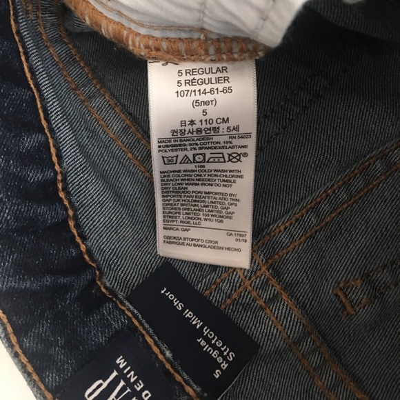 Gap Factory Kids Blue Denim Midi Shorts size 5 - Picture 5 of 7